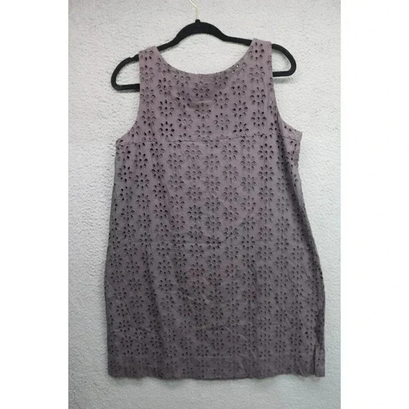 Garnet Hill Gray Eyelet Dress-Size 10-Lined - Picture 7 of 8